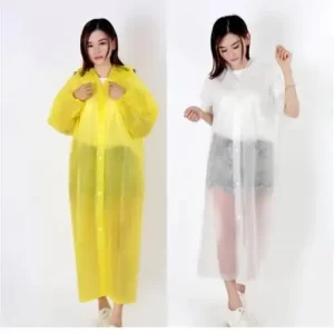 Pack of 2 Unisex Waterproof Raincoat with Hood Cap For Outdoor Travel Portable Suit