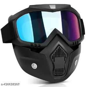 Motorcycle Goggle mask Anti Scratch UV Protective Face Mask, Bike Riding Goggles Mask with Detachable Face Mask, Adjustable Elastic Strap Goggles Mask for Helmet – Rainbow Visor