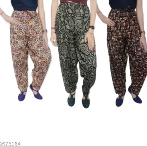 Krishiv Women’s Cotton Traditional Patiala Salwar (Pack of 3)