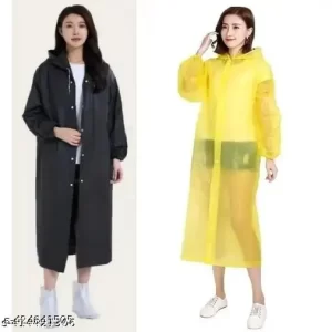 Pack of 2 Unisex Waterproof Raincoat with Hood Cap For Outdoor Travel Portable Suit(any 2 color)