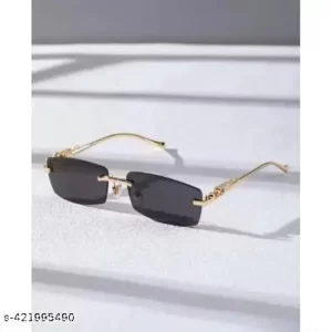 Men Gold Metal Rectangular , UV Protected Mc Stan Sunglasses (Pack of 1)