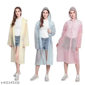 Women And Man Home And Travel, Fashion RAINCOAT Hooded Outdoor Water Resistant Portable Poncho Raincoat Suit (Universal Size Set Of 3)