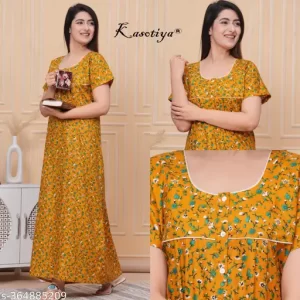 Women cotton nighty, Printed nighty, Ladies nighty, Women maxi, Nighty, Maxi, Nightdress, Nightsuits, Longwear nighty