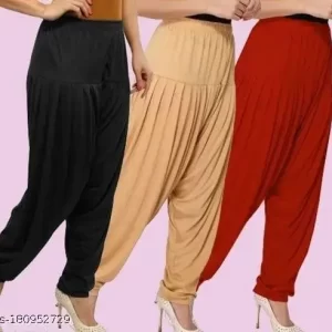 Classy Solid Viscose Women’s Patiala Pants Combo
