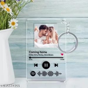 WEHATKE Customized Spotify Keychain with Spotify Song Code and Your Image