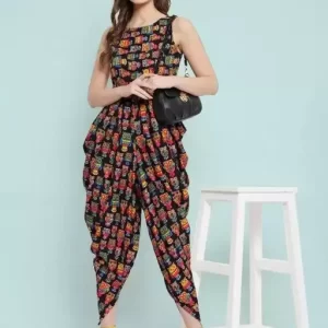 Dhoti jumpsuit, stylish jumpsuit, one piece dress, stylish dress, owl print, ₹343