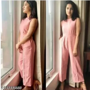 Muskan Round Neck Sleeveless Solid Pleated Regular Jumpsuit | Jumpsuits For Women| Dress | Jumpsuits For Women Stylish Western | Black Dress Women | Jumpsuit For Girls | Jump Suit Set For Women Stylish | Dangri For Women | Women Clothing | Summer Wear For Women | Women’s A-Line Maxi Jumpsuit