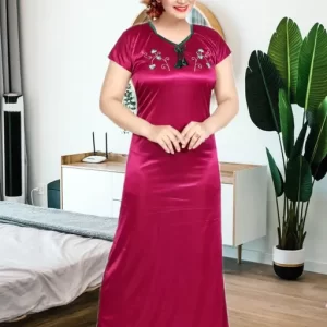 SATIN NIGHTY MAXI NIGH WEAR NIGHT DRESS FOR WOMEN