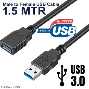 Demelza USB Male to Female Extension Cable, 1.5 Meter 3.0 USB Extension Cable, USB A Male to A Female Cable, USB Extender for Tv, Pc, Hard Drive, USB Flash Drive, Mouse Keyboard, Webcam, Scanner