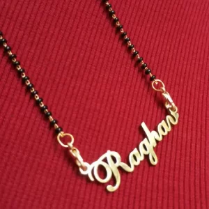 Raghav Name Pendent With Mangalsutra Chain
