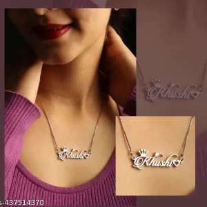 Personalized Ethnic Gold Plated Name Pendant With Chain | Necklace | Name Pendant | Keychain | Name Pendate With Chain