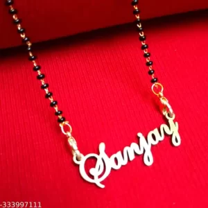 Sanjay Name Pendant With Mangalsutra Chain
