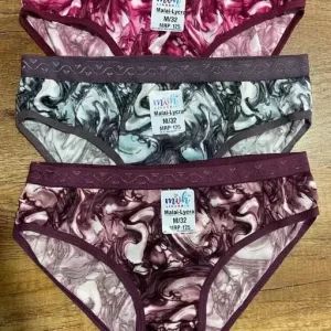 (Pack of 3) Malai Lycra Panty – Lycra Panty – Printed Panty