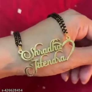 CUSTOMIZED / Personalised COUPLE NAME mangalsutra WITH CROWN,HEART,STAR Pendant Keychain With Ur name Or Love One Name With 24k Gold Plating And Engraved Finish,,YOUR NAME ADDRESS FIRST (name)