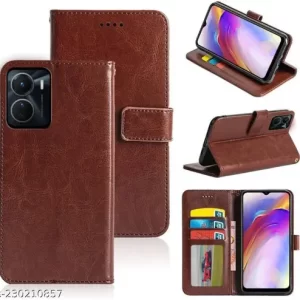 Vivo Y16 Back Cover , Vivo Y16 Flip Cover , Vivo T2x 5G Back Cover , Vivo Y56 5G Back Cover (Brown)