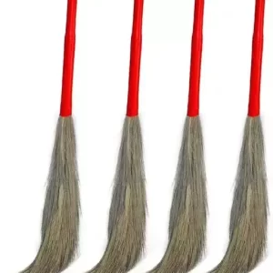Dev Creation Natural Grass Plastic Handle Broom set of 4 pc