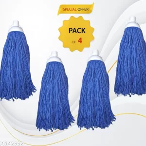 Pack of 4 pcs 300 gm UMD Round single color cotton floor mop head refill with fine cotton, mop marne wala , pocha , mop head refill with out stick