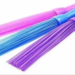Countryhub Plastic Hard Bristle Broom Combo for Floor Scrubbing in Bathroom (Standard Size, Random Colour) -Pack of 3
