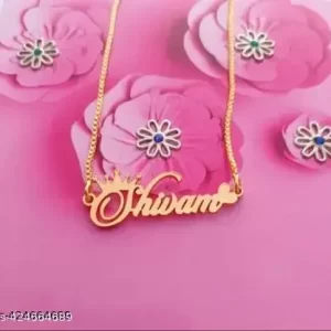 Name : Customized / Personalized Single Name Heart Necklace / Keychain / Pendant With Ur Name Or Love One Name With 24k Gold Plating and Laser Cutting Finish,