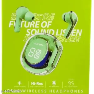 Ultra__pods PROO Earbud, Bluetooth Earbuds with Display, Transparent Design, 30 Hr Playtime with Fast Charging, Bluetooth 5.3 + ENC, 13mm HD BASS Drivers, IPX7 Sweat-Proof, Built-in Mic