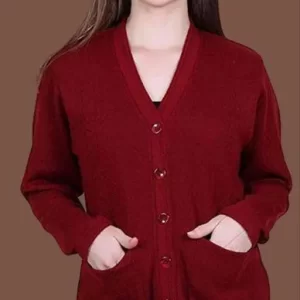 women woolen v-neck cardigan sweaters for winter wear