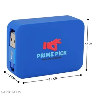 PRIME PICK Multi Retractable 2.4A Fast Charger with Phone Holder |Multiple Charging Cable| 3-in-1 USB Charger |Type C | Micro USB for All Android and iOS Smart Phones (Blue)