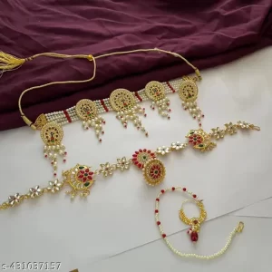 Women’s Fancy Rajwadi Rajasthani Combo Jewellery set.