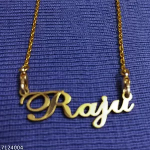 Raju Name Pendant With Chain