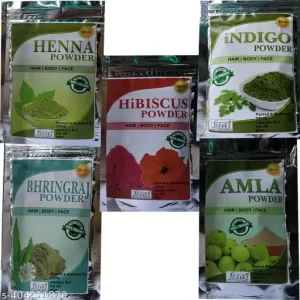 OEHB Amla Henna Bhringraj Indigo and Hibiscus Powder 250g Each 50g