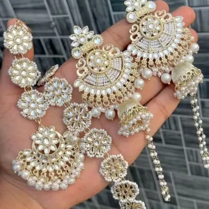 WOMENS NEW RAJSTHANI SISFUL WITH MANGTIKA AND ERRINGS COMBO