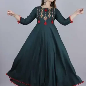 Women Embroidered Rayon Anarkali Kurta