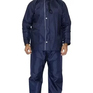 Rain Coat for Men Waterproof Raincoat with Pants Polyester Reversible Double Layer Rain Coat For Men Bike Rain Suit Rain Jacket Suit Inner Mobile Pocket with Storage Bag