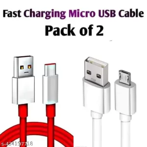 Pack of 2 Micro Type cable And type C Data transfer