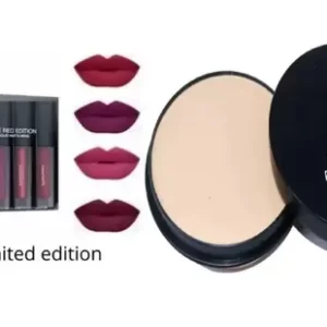 Waterproof Liquid Eyaeliner 36h & Red Edition waterproof lipistick With Face Makeup Compact Powder Pack Of 3 Items Makeup Combo