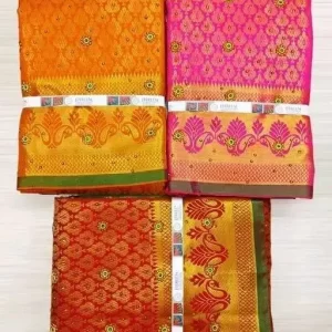 Combo Pack of 3 Broacde banarasi Silk ready to wear saree
