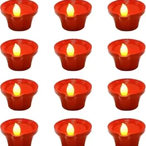 Water Sensor Diya for Home Decoration – 12 Pcs Electric Flameless & Smokeless LED Diya Lights, Candle for Home Decor, Diwali Festivals Decoration,Christmas,New Year, Festive(Pack of 12)