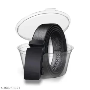 Men Formal, Casual, Party, Evening Black Artificial Leather, Texas Leatherite Belt