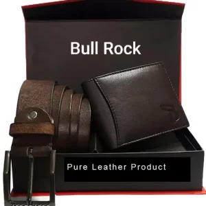 Bull Rock 100% Genuine Leather Belt & Wallet For Men