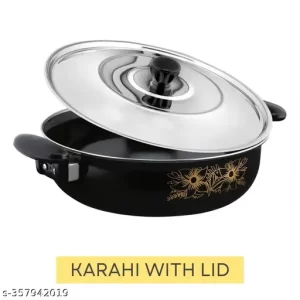 Kashvi Premium Quality Deep-Fry Kadahi, 26 cm diameter 3.5 L capacity (Cast Iron, Induction Bottom, Gas stove, Electric capability Cookware)