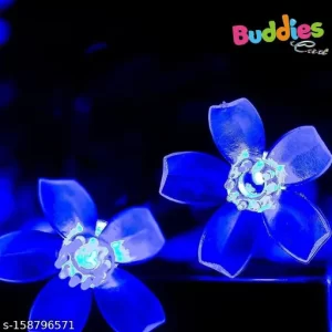 Flower LED Made in India Silicon Flower Curtain String Window Festival Lights Indoor Outdoor Home Decoration Series for Diwali, Christmas, Wedding, Party, Home (3.5 Meter, Blue)