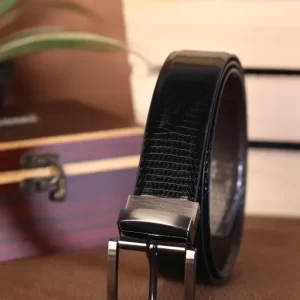 AVMART Men Evening, Casual, Formal, Party BLK/BRN Genuine Leather Belt cobra reversible