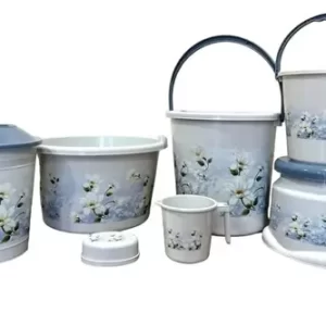 Product Details Name : Plastic Bathroom Set 07 Pieces Heavy Duty, Large Capacity (Blue) 20 L Plastic Bucket (Blue)  Plastic Bathroom Set 07 Pieces Heavy Duty, Large Capacity (Blue) 20 L Plastic Bucket (Blue)  More Information