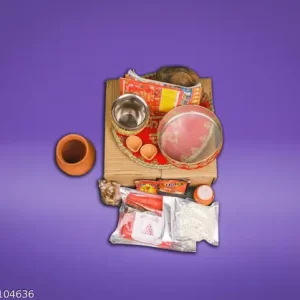 Karwa Chauth Puja Samagri Kit with Thali Set/Chauth MATA Pooja Kit/KarwaChauth Pooja Samagri with NavShringaar Saman (24+ Items)
