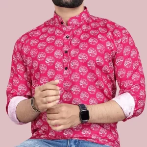 Good Stuff FASHION PREMIUM POLYCOTTON SHORT KURTA FOR MEN
