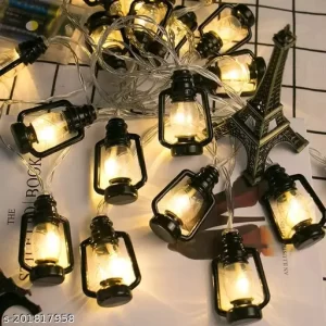 14 LED Black Lantern Fairy String Lights for Home Decoration | Festival Decor Lights Diwali Christmas | Warm White