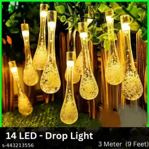 Water Drop String Ball Light 14 LED 3 Meter Series Lights for Festival Home Decoration (Warm White, Pack of 1)