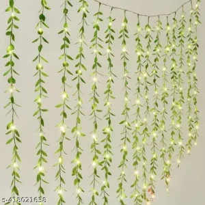 Copper Artificial Vine Leaf Curtain Led String Light,200 Leds,8 Modes,Remote Control,Adjustable Brightness,Ac Plug,3X2M- Ideal For Bedroom,Garden,Birthday&Festive Decor(3X2 Meter)