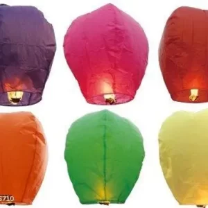 MAHAKAL TRADERS Sky Lantern Hot Airs Balloon Paper Lantern,Parachutess for Flying in Sky.Mahakal Traders for Diwali, New Year, Sky lamp (Pack of 5, Multicolour)