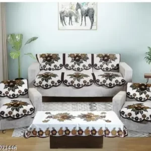 Attractive Home Decor 5 Seater Sofa Cover Set with Table Cover