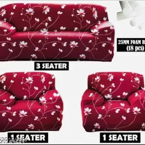 Five seater printed elastic sofa cover